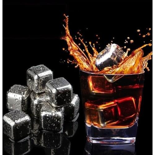 Stainless Steel Ice Cubes, Reusable Chilling Stones for Whiskey Wine, Keep Your Drink Cold Longer, SGS Test Pass
