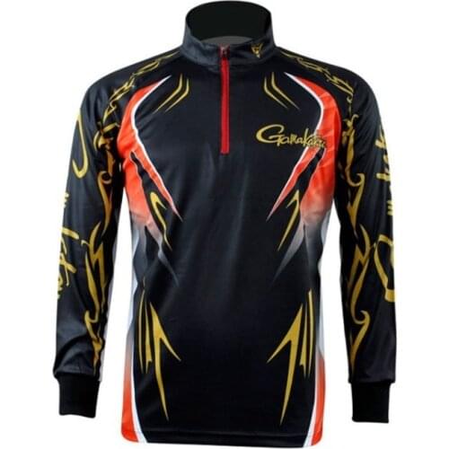 Gamakatsu Summer Fishing Clothing Long Sleeve Breathable Stand Collar Shirt Sunscreen Outdoor Sports Hiking Riding Clothes