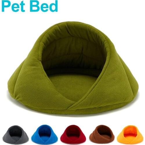 Pet Dogs Bed Cat Nest Warm Comfortable Soft Polar Fleece Washable Cat Beds Dog House For All Seasons Puppy Deep Sleep Pet House