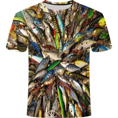 Men T-shirt Mannen Vis 3d T-shirt Kleding Anime Boom Groen Gedrukt Tshirt Grappige Harajuku Heren Kleding zomer