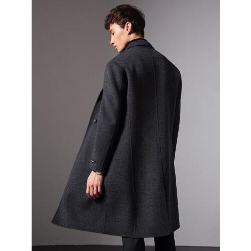 2020 Double Breasted Wool Coat Men Double Face Long Jacket Men Blazer Mens Coats and Jackets Abrigo Hombre KJ1576
