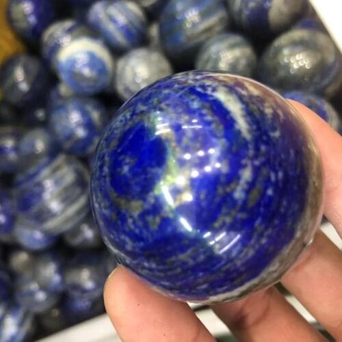 Natural lapis, hand-cut crystal ball, perfect sphere, healing