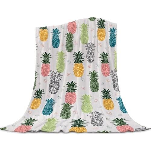 Living Room Sofa Blanket Ins Wind Pineapple Fresh Children Soft Throw Blanket Travel Airplane Hotel Portable Warm Thin Blanket