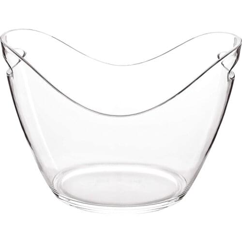 True Ice Bucket Holder Chilling Tub for Indoor and Outdoor Use, Holds 4 Wine Bottles, Clear