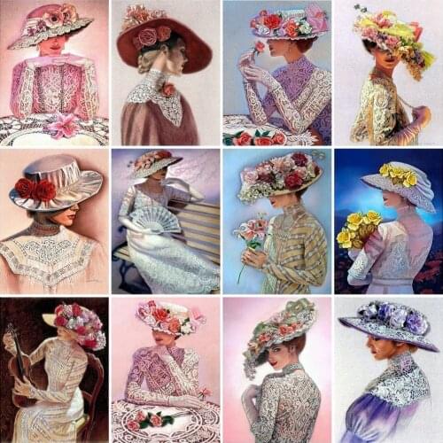 Full Kits Diamond Embroidery Woman Mosaic Handmade Gift Diamond Painting Portrait Picture Of Rhinestones Decor For Home