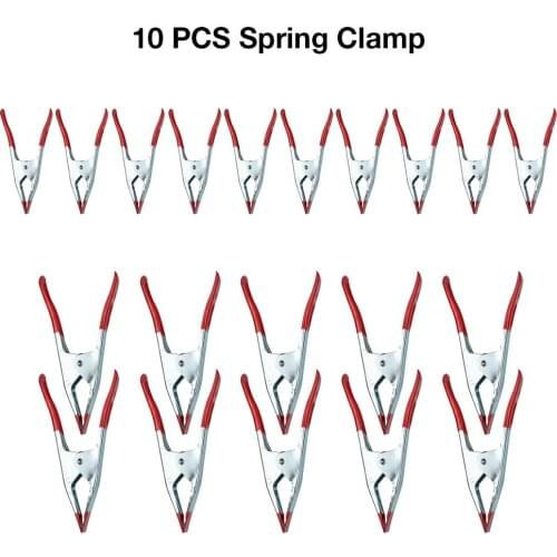 10PCS Spring Clamp A-shaped Crocodile Clip Heavy Duty Metal Clip 4 Inch/6 Inch With PVC Coated Tips Handle DIY Hand Tools