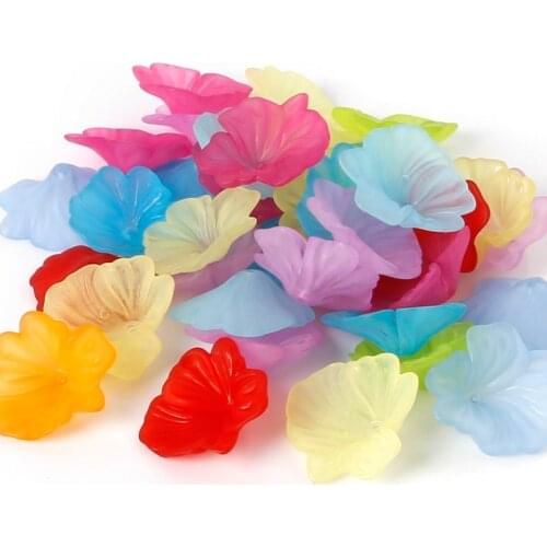 Random Mixed Color Plastic Acrylic Beads Flower Beads Fit Fashion Jewelry Necklace Bracelet For DIY Making