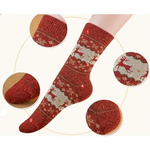 Christmas Deer Socks Women Mens Cartoon Design Casual Knit Socks Men Winter Warm Shorts Ankle Socks Meias Calcetines