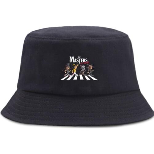 The Masters Of Rock Print Fishermans Hat Unisex Casual Panama Caps Sunscreen Hip Hop Bucket Hats Foldable Cotton Fishing Cap