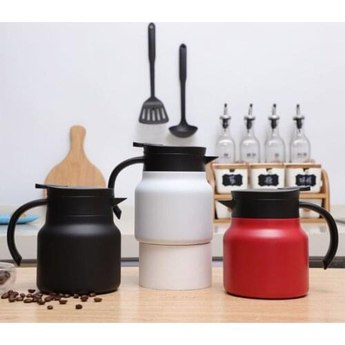 Thermal Coffee Tea Stainless Steel Double Wall Vacuum Insulated Cool Touch Handle Retention Nonslip Silicone Base Stainless Stee