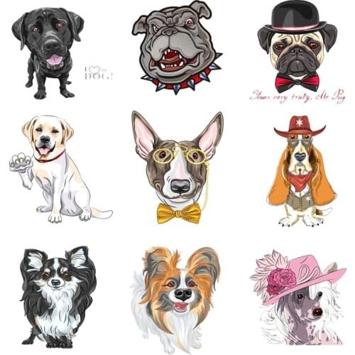 Iron-on Transfers for Clothing Patches Clorhing Stickers Stripe Dress Diy Dog Patch Vinyle Thermocollant Flex Fusible Transfer F