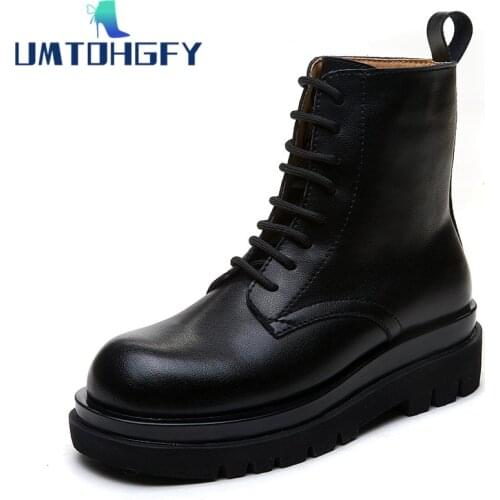 REVT Chunky Boots For Women Platform Gothic Motorcycle Boots Winter Ladies Punk Casual Autumn Botas Mujer Female Ankle Boots New