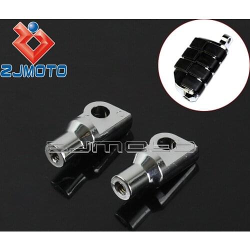 1 Pair Aluminum Foot Pegs Adapter Motorcycle Accessories Chrome Plated Male Mount Footpeg Hardware Docking For Harley