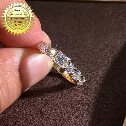100% Au750 18k gold 1ct DVVS color moissanite we have certificaet 001