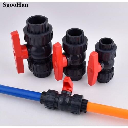 20~75mm UPVC Ball Valve Double Union Valve Connector Aquarium Fish Tank Adapter Garden Irrigation System Pipe Joint Fittings