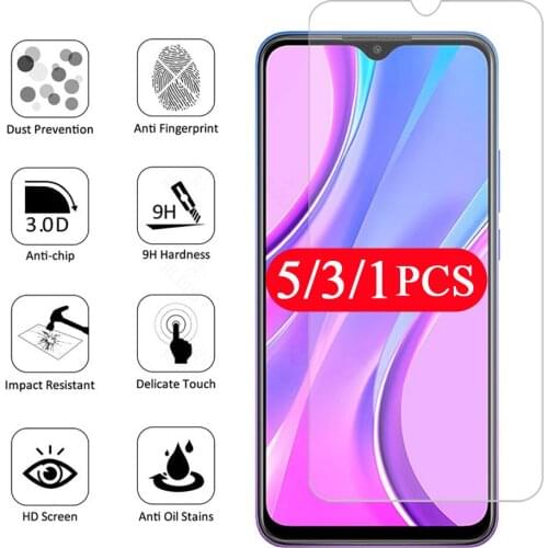 5/3/1Pcs for xiaomi redmi 10X 9A 9C note 9 9s 8 8T pro max tempered glass phone screen protector 8A protective film on the glass