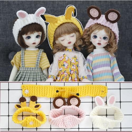 30CM Bjd Doll Accessories Cute Animal Woolen Cartoon Headwear for 1/6 YOSD SD BJD Doll