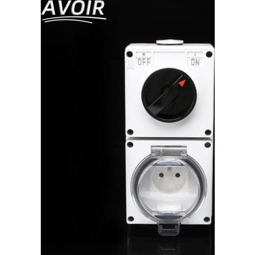 Atlectric IP66 FR France Standard Plug Waterproof Box And Weatherproof Dustproof Outdoor Wall Socket Power Outlet Industrial