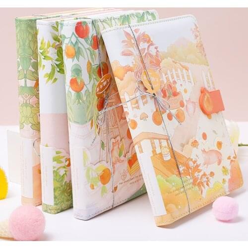 "Orange Cat" Faux Leather Cover Journal Diary Beautiful Cute Notebook Notepad Planner