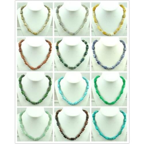 Natural stone Quartz Crystal lapis Turquoises tiger eye beads cylinder pendants for diy Jewelry making necklace Accessories