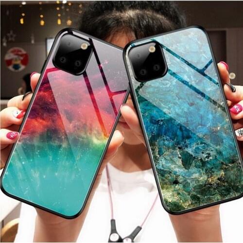 Tempered Glass Cases For Samsung Galaxy Note 10 Lite A51 Case Glossy Gradient Color marble cover For Galaxy A51 A71 A81 M60S