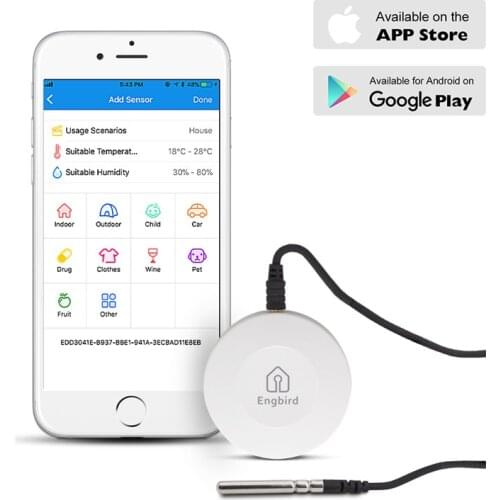 Inkbird Digital Thermometer Hygrometer IBS-TH1 Bluetooth Data Logger for Freezer Temperature Refrigerator Fridge Thermometer