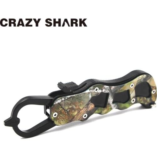 Crazy Shark Camo Aluminum Alloy Fish Lip Grip 16.5cm Fishing Gripper Holder Goods for Fishing Carp Fish Tools