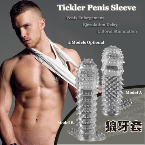 Cystal Tickler Penis Enlargement Extension Sleeve, Penis Extender Stretchy Silicone Penis Sleeve Sex Toys for Men, Sex Products