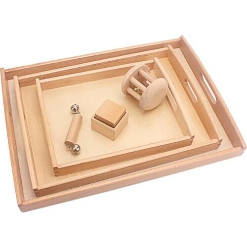 Toddler Toys Montessori Materials Wood Trays 3Pcs Large Medium Small Toys for Children Basic & Life Skills Toys Preschool Toys
