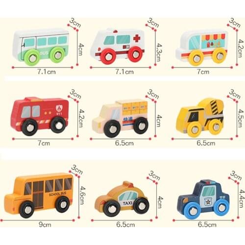 Childrens Toy car magnetic wooden scene car fire truck car ambulance compatible wooden BRIO train childrens toys W2