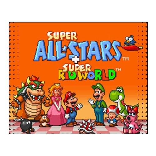 Super M All-Stars + Super M World NTSC Version 16 Bit 46 Pin Big Gray Game Card For USA Game Players