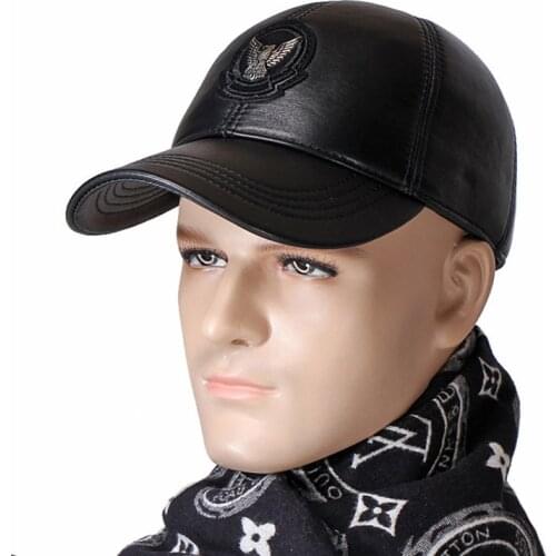 Exclusive Unisex Real Leather Eagle Locomotive Embroidered Baseball Cap Women Retro Casual Peaked Hat men Fishing Trucker Gorras