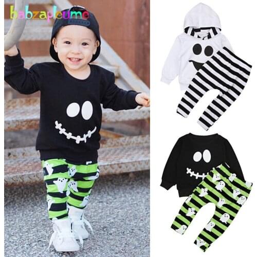 2Piece/Halloween Clothes For Children Clothing Sets Cartoon Cute T-shirt+Pants Sport Suits Kids Outfits Baby Boys Wear BC1640-1