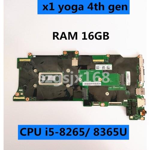 For lenovo thinkpad x1 yoga 4th gen/x1 carbon 7th gen laptop computer motherboard with cpu i5 8265u 8365u ram 16g 100% test