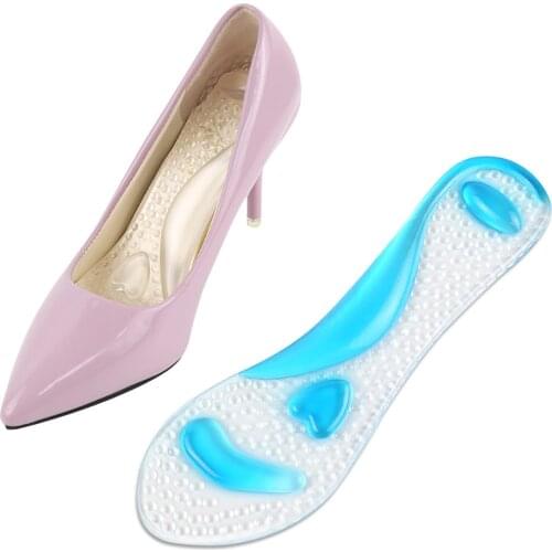 1Pair Foot Massage Care Non-Slip Sandals Pads Silicone Gel High Heel Shoes Support Pads Arch Cushion Insole