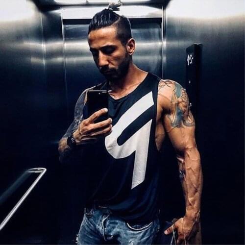 Muscle brothers new sports vest running sweat-absorbing breathable quick dry sleeveless R print cloth