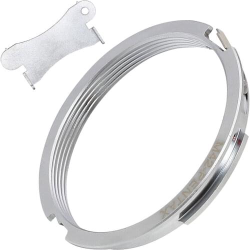 M42-PK Lens Adapter Copper Silver Adapter Ring for M42 Screw Lens to for Pentax SLR Mount Body with Disassembly Wrench Tool