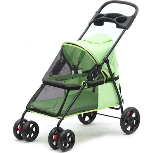 4 Wheel Pet Stroller Carrier for small Dog and Cats Super Light & Breathable Oxford Pet Strollers Bearing 15KG