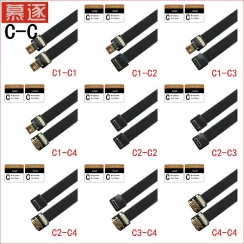 Ribbon Flat FPV MINI HDMI-compatible Cable MiNI HDMI to HDMI 90 Degree Adapter 5cm-100cm FPC Pitch 20pin Plug Connector