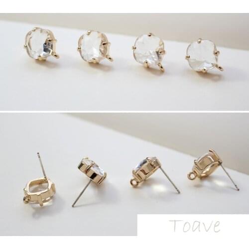 Simple and Versatile Crystal Transparent Clear 925 Silver Needle DIY Ear Stud Ear Stud Material Accessories