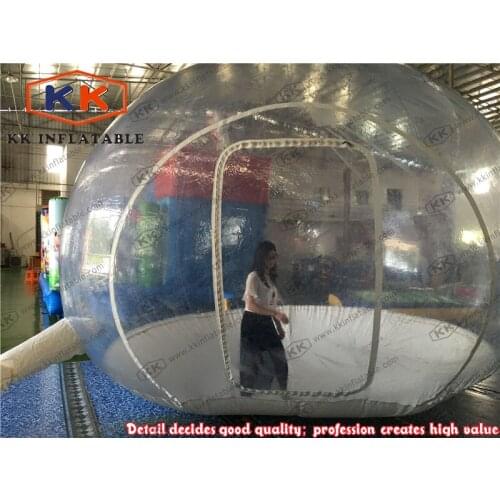 Transparent inflatable bubble camping tent for beach use