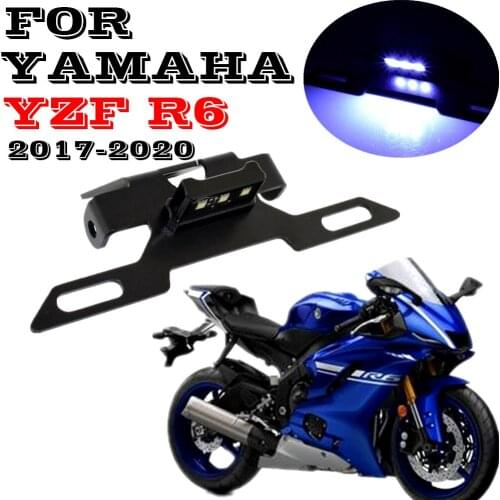 License Plate Holder Frame with LED Light For Yamaha YZF R6 2017 2018 2019 2020