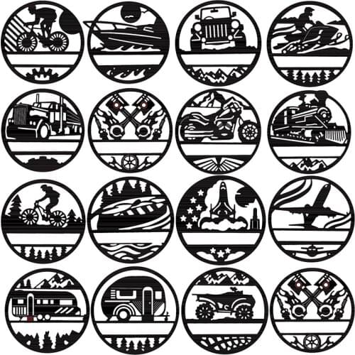 Rocket Motorboat Cutting Dies Motor Ship Car Bus Airplane Transportations Circle Frames Diecut For DIY Scrarpbooking Card Crafts