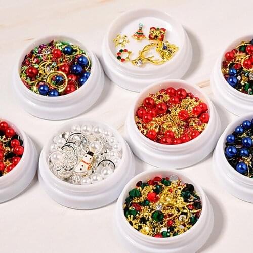 Christmas Snowflake Alloy Rivet Glitter Rhinestone Nail Art Manicure Decoration