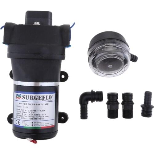 Marine Water Diaphragm Self Priming Pump 2.7 Gallons/min (10 Lpm) 17 PSI - Built-in pressure switch