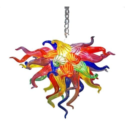 Modern Hot Sale Fixture Multi Color Glass Chandelier Lighting LED Hand Blown Glass Chandeliers for Indoor Home Decoration