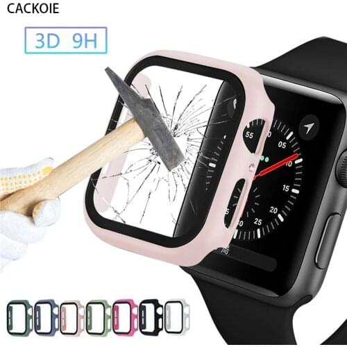 Glass+Cover For Apple Watch case 44mm 40mm 42mm 38mm iWatch Screen Protector Case Accessorie Apple watch series 6 SE 5 4 3 2 1