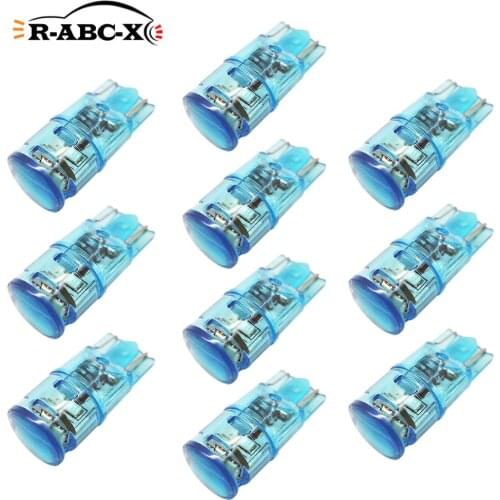 10 pcs T10 w5w 194 led bulb car dashboard instrument light auto dome light reading lamp blue white yellow 12V-30V 300lm 24V