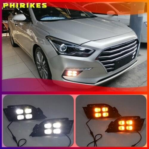 1Pair LED Daytime Running Light Turning Signal Lamp DRL Day Light Front Bumper Fog Light For Hyundai MISTRA 2017 2018 2019