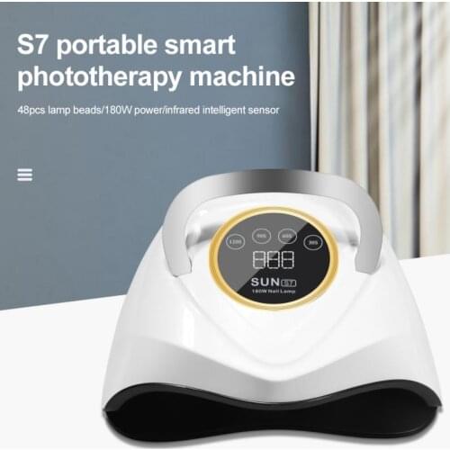 UV Nail Lamp 180W Manicure Device Smart Sensor Phototherapy Lamp Quick-drying Nail Dryer LCD Display Manicure Tool US/EU